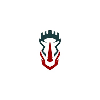 rhino head logo design, animal head abstract logo vector