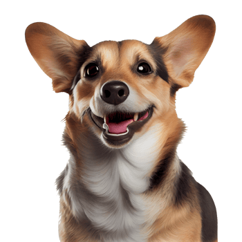 Happy dog. Smiling dog on transparent background. png