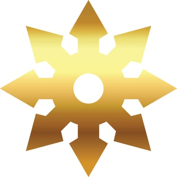 gold star with on transprent background vector