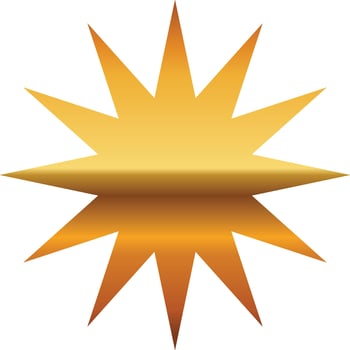 gold star with on transprent background vector