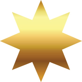 gold star with on transprent background vector