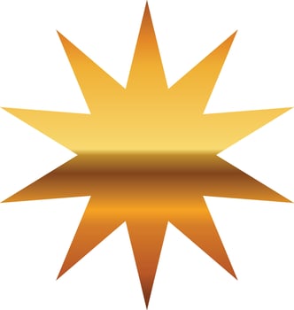gold star with on transprent background vector