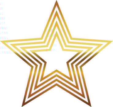 gold star with on transprent background vector