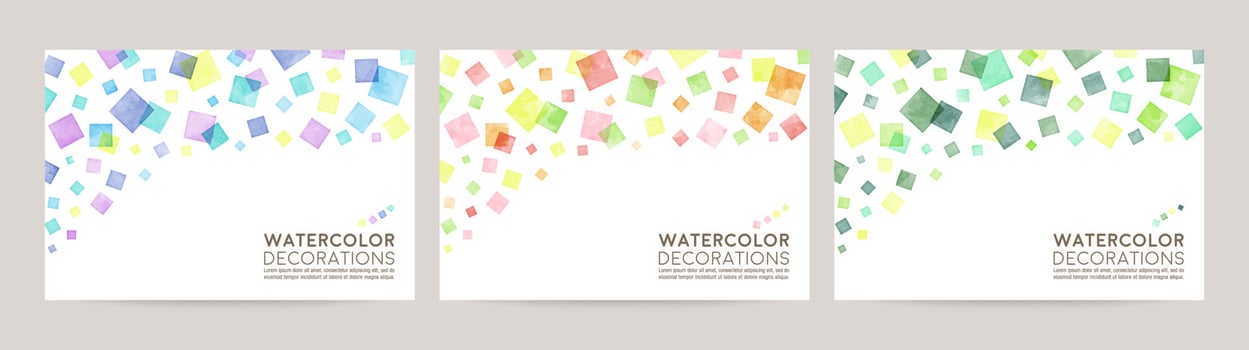 watercolor vector colorful background card. blue pink green