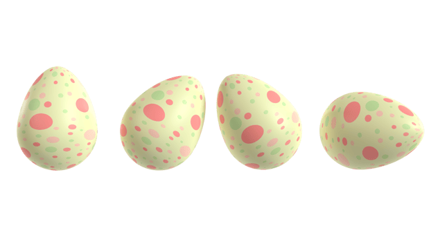 Easter eggs on isolated background. 3D render. png