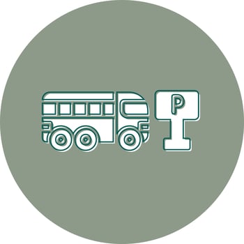 Bus Parking Vector Icon