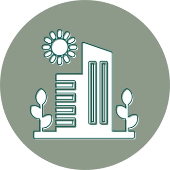 Green City Vector Icon