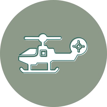 Fighter Helicopter Vector Icon