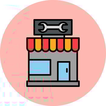 Car Repair Shop Vector Icon
