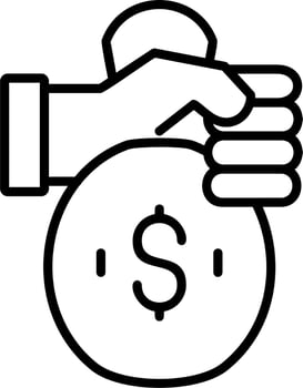 Money Bag Hand Vector Icon