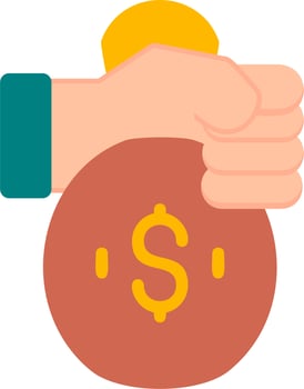 Money Bag Hand Vector Icon