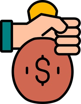 Money Bag Hand Vector Icon