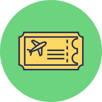 Plane ticket Vector Icon