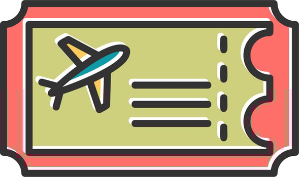 Plane ticket Vector Icon