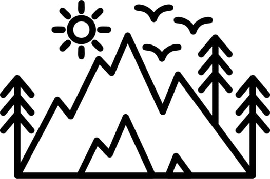 Mountains Vector Icon