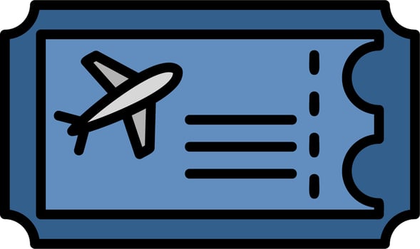 Plane ticket Vector Icon