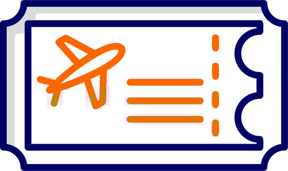 Plane ticket Vector Icon