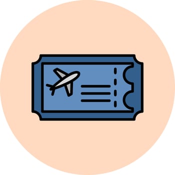 Plane ticket Vector Icon