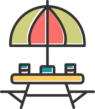 Outdoor Table Vector Icon