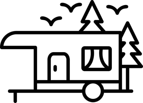 Camping Trailer Vector Icon