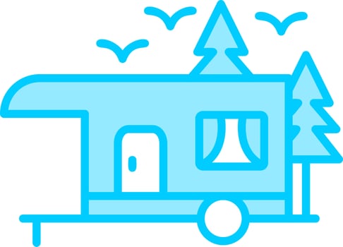 Camping Trailer Vector Icon