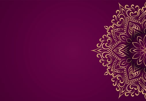 Luxury mandala background in golden color. vector