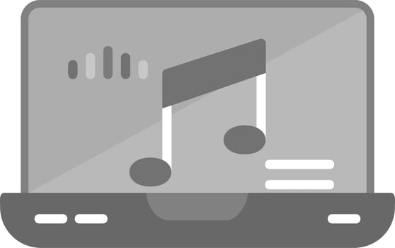 Music Laptop Vector Icon