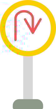 U Turn Vector Icon