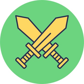 Cross Batle Sword Vector Icon