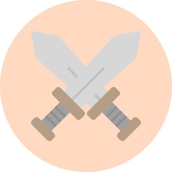 Cross Batle Sword Vector Icon
