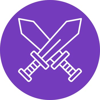 Cross Batle Sword Vector Icon