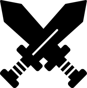 Cross Batle Sword Vector Icon
