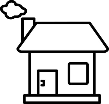 House With Chimney Vector Icon