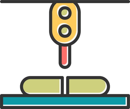 Laser Cutting Machine Vector Icon