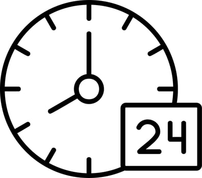 24 Hours Support Vector Icon