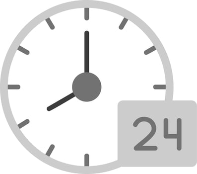 24 Hours Support Vector Icon