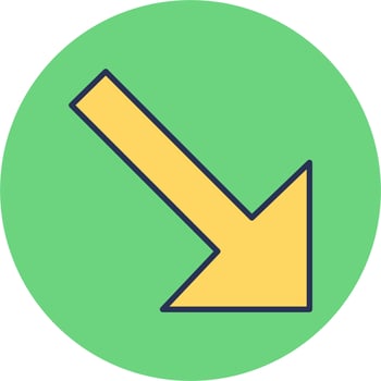Down Right Arrow Vector Icon