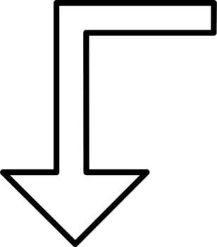 Turn Down Vector Icon
