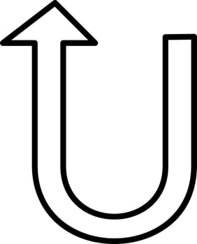 U Turn Vector Icon