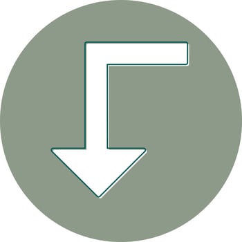 Turn Down Vector Icon
