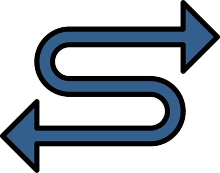 Zigzag Arrow Vector Icon