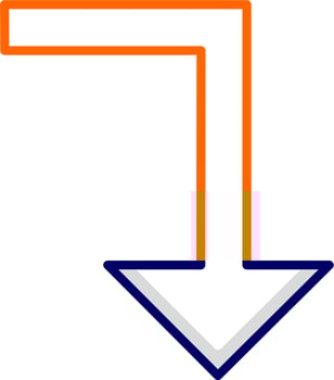 Turn Down Vector Icon