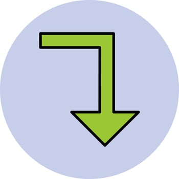 Turn Down Vector Icon