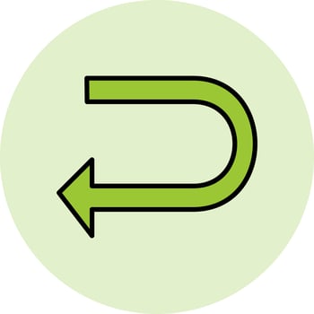 U Turn Vector Icon