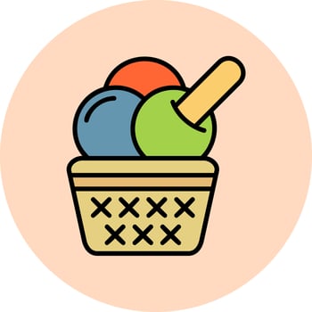 Cup Ice Cream Vector Icon