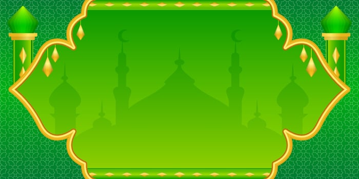 Islamic Green Banner Background Template vector
