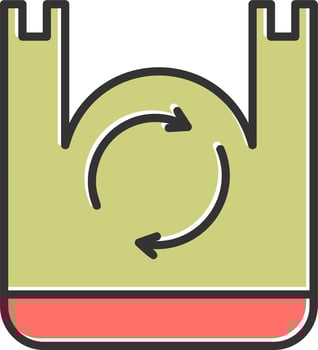 Recycled Plastic Bag Vector Icon