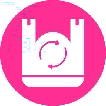 Recycled Plastic Bag Vector Icon