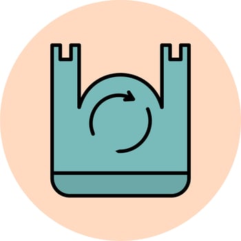 Recycled Plastic Bag Vector Icon