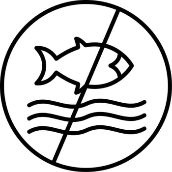 No Fishing Vector Icon